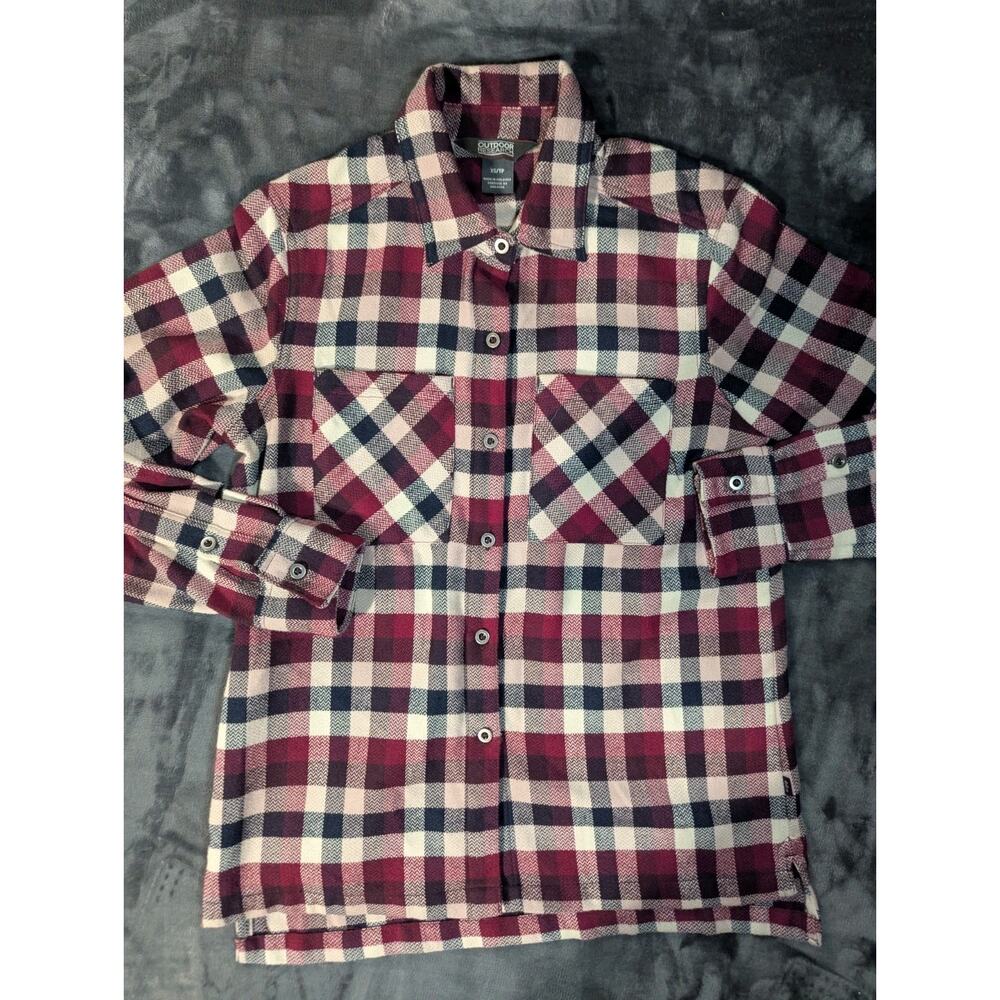 Outdoor Research Flannel Women's XS Red Plaid Button-Up Shacket Soft‎
